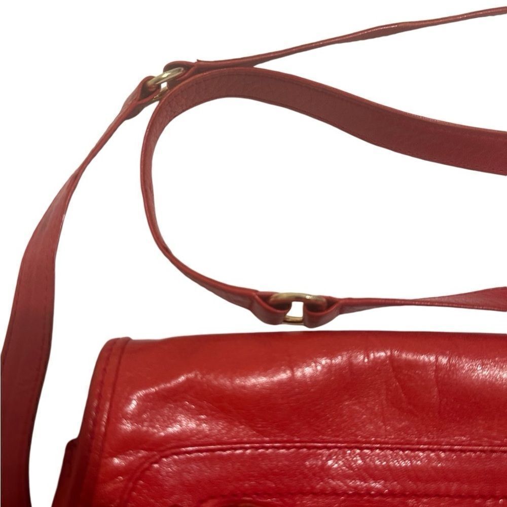 Gucci red leather gold hardware logo crossbody bag - Picture 6 of 14